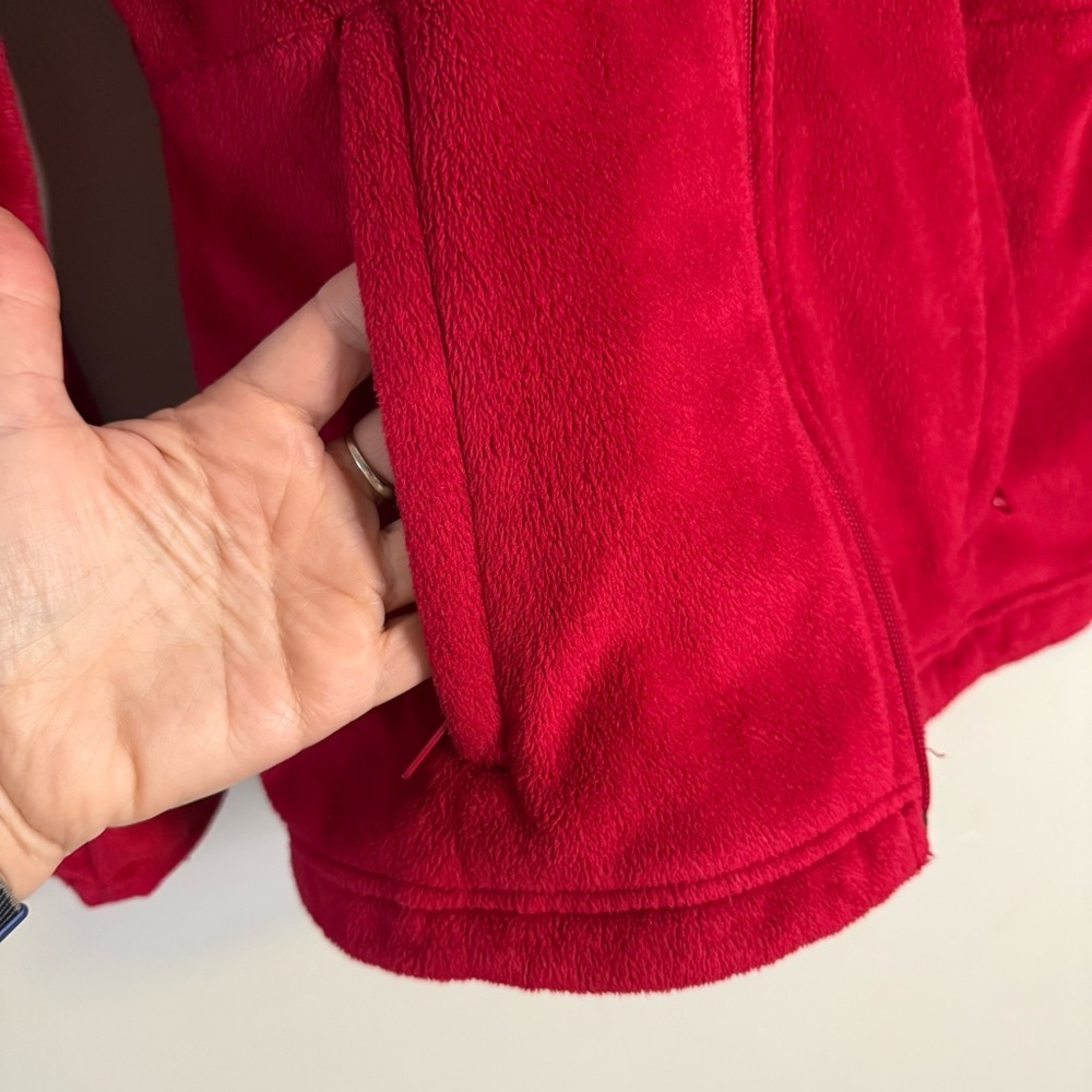 Columbia Women’s Hooded Full-Zip Red Fleece Jacket - Picture 6 of 14